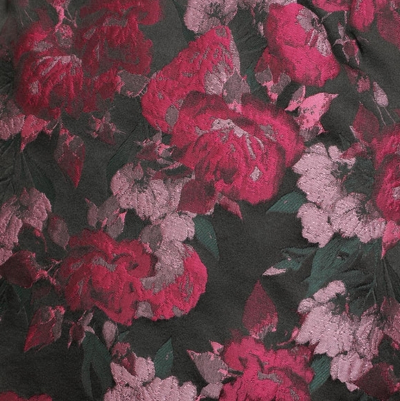 Lulu's Got the Glow Black Floral Jacquard Bustier Mini Dress Size Medium Wedding - Picture 6 of 11